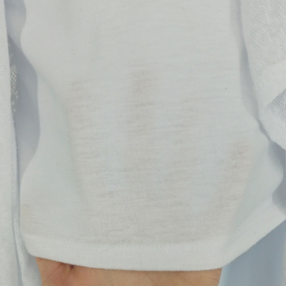 Iz Byer Size Medium 10-12 White Lace Attached Tank Dressy Open Front  Cardigan - Picture 4 of 7